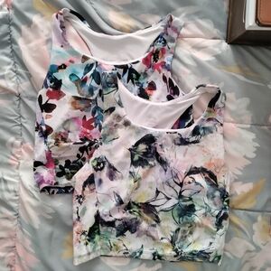 2 Workout Tops Built In Sports Bra